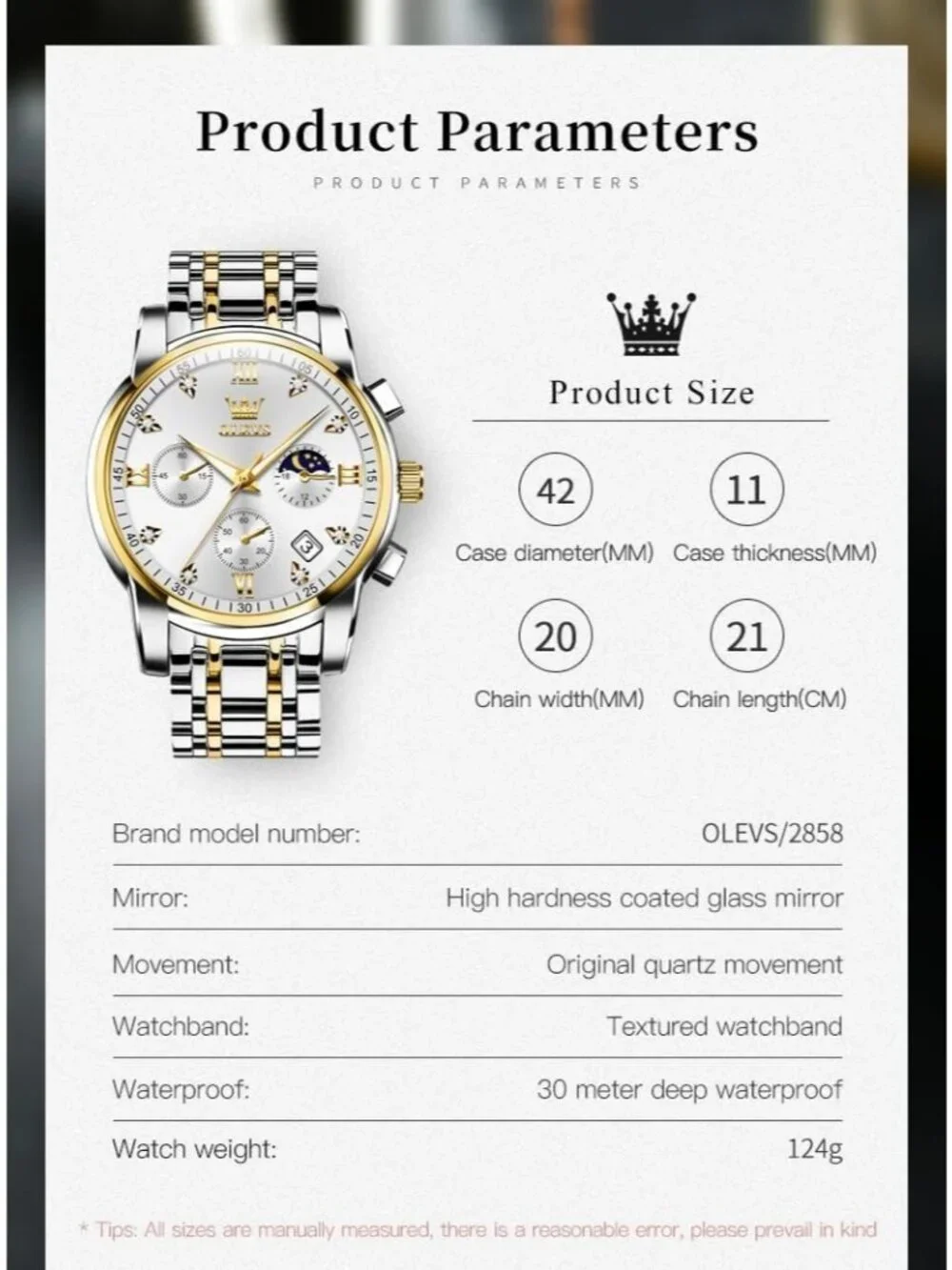 Men's Silver Analog Quartz Stainless Waterproof Diamond Luminous Classic Watch